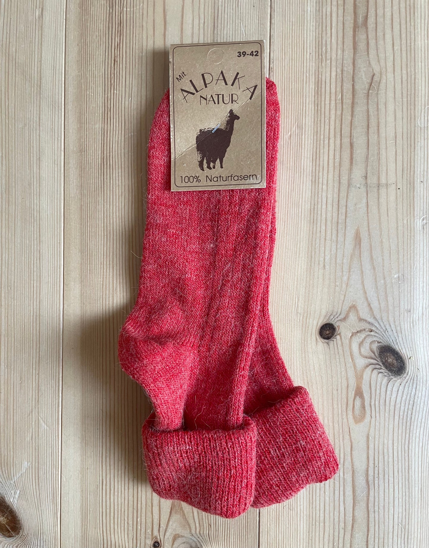 ULDSOKKER ALPAKA - RØDE/HVIDE