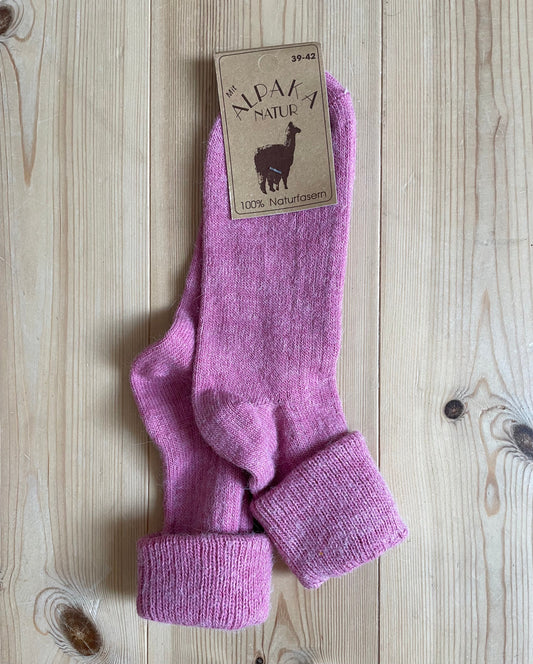 ULDSOKKER ALPAKA - LYSERØDE